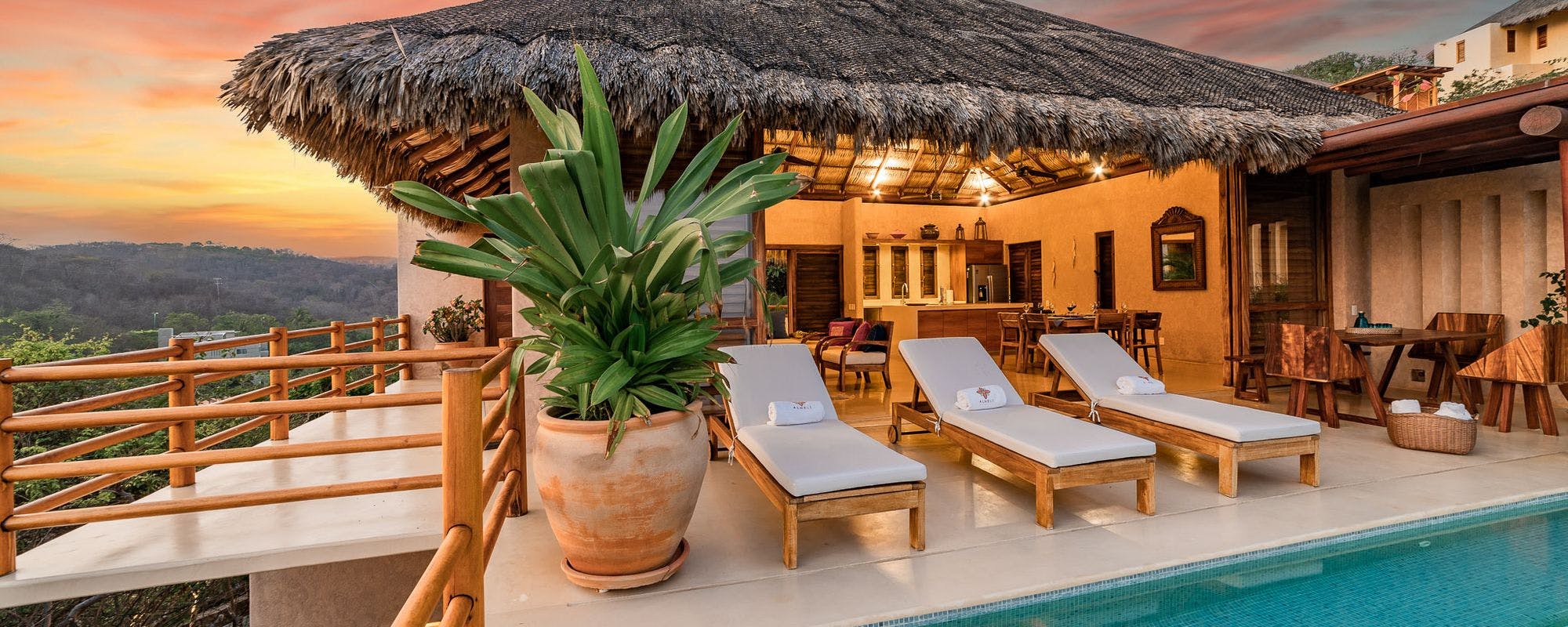 Outdoor living space at a Huatulco vacation rental