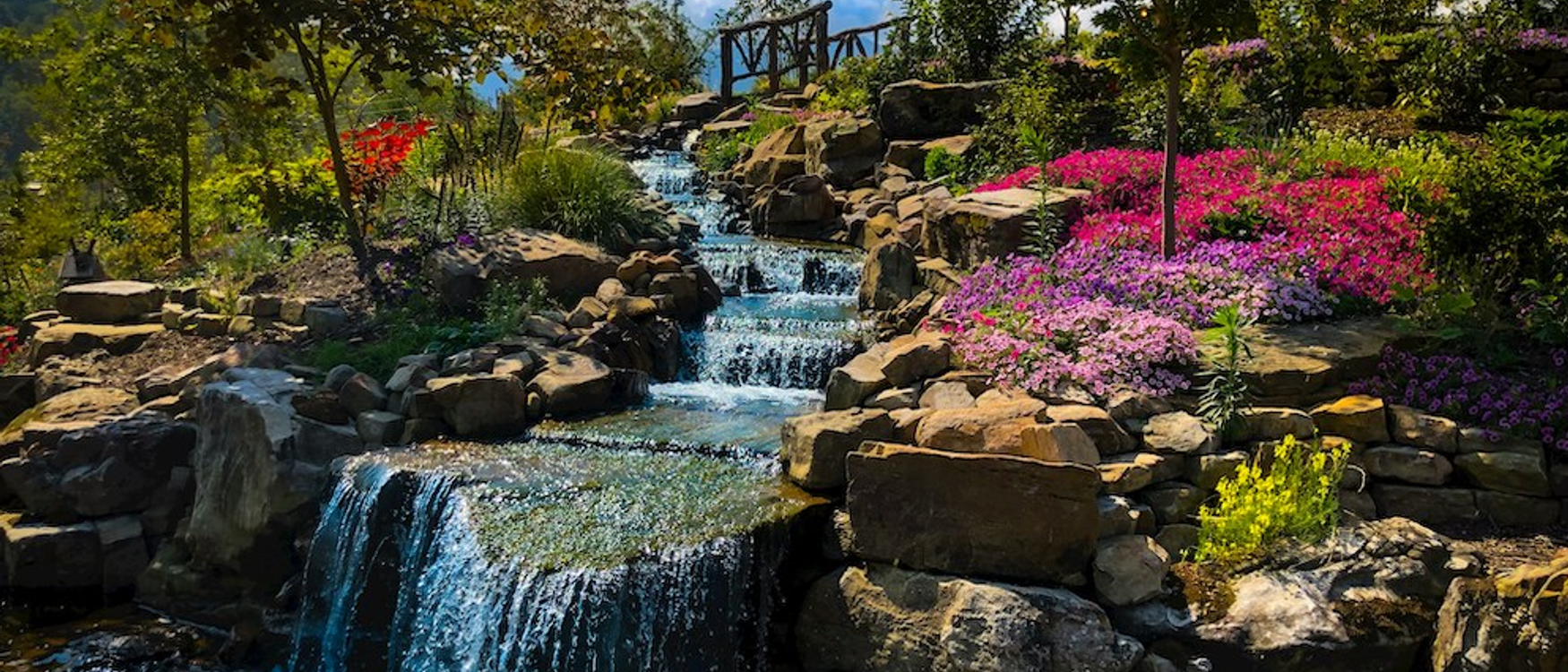 Gatlinburg Tennessee Flowers and Waterfall