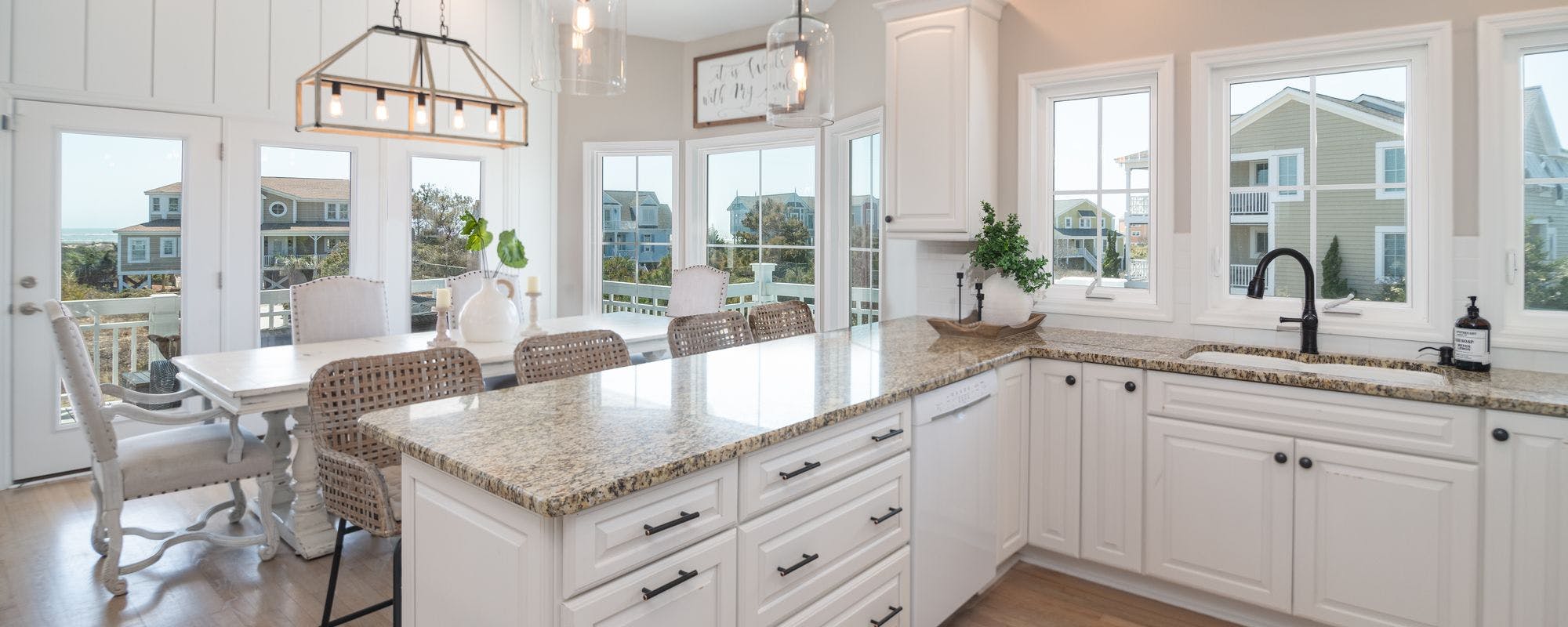 Kitchen and dining area in Holden Beach vacation rental