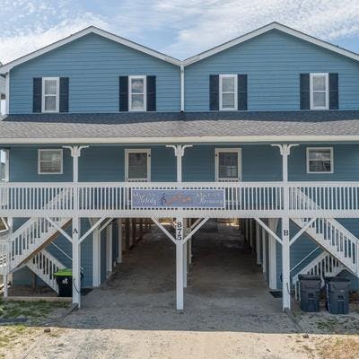 Exterior view of an oceanfront vacation rental in Holden Beach.